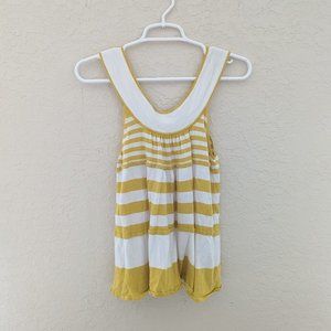 Free People Retro 70's Ruffle Layered Off the Shoulder Striped Tank Sz S